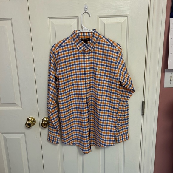 Brooks Brothers orange and blue button up - Picture 1 of 3